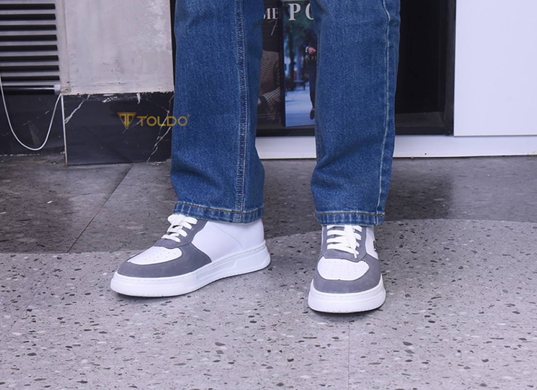 Giày cao nam 8cm siêu nhẹ da thật 5